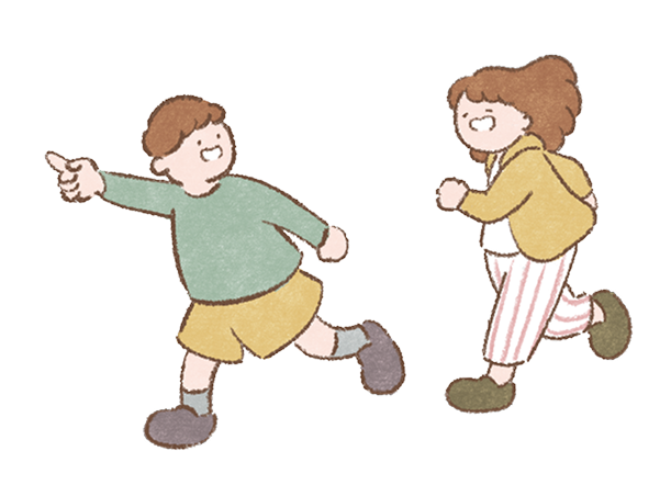 走る子どもたち